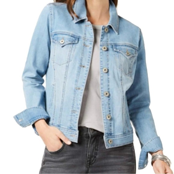 Style & Co. Jackets & Blazers - Style & Co. Mosaic Wash Boulevard Denim Jacket